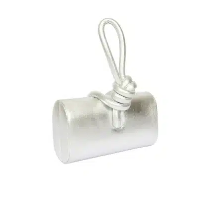 AMINA TOP HANDLE IN LEATHER - Silver
