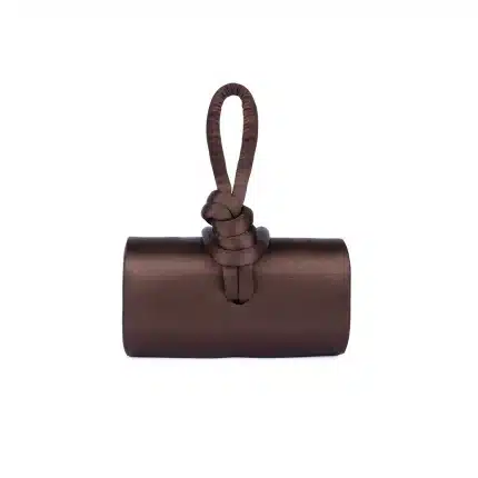 AMINA TOP HANDLE IN SATIN - Chocolate Brown