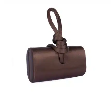 AMINA TOP HANDLE IN SATIN - Chocolate Brown