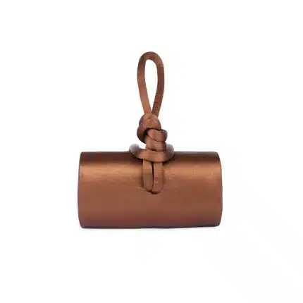 AMINA TOP HANDLE IN SATIN - Light Brown