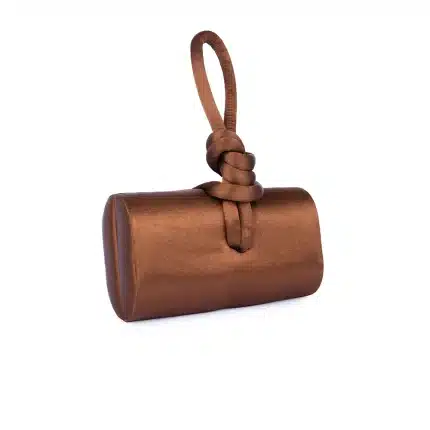 AMINA TOP HANDLE IN SATIN - Light Brown