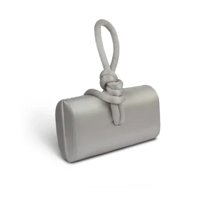 AMINA TOP HANDLE IN SATIN - Pewter
