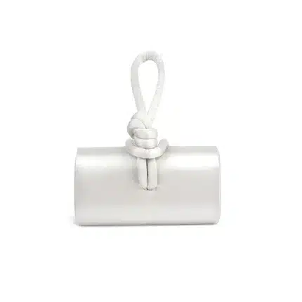 AMINA TOP HANDLE IN SATIN - Silver