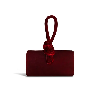 AMINA TOP HANDLE IN VELVET - Wine
