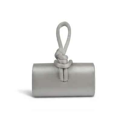 AMINA TOP HANDLE IN SATIN - Pewter