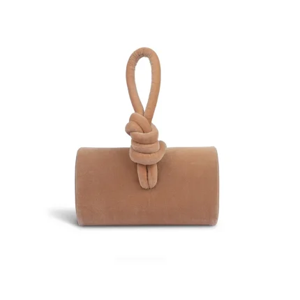 AMINA TOP HANDLE IN VELVET - Blush Pink