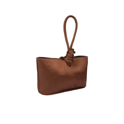 SENNA MIDI IN SATIN - Brown