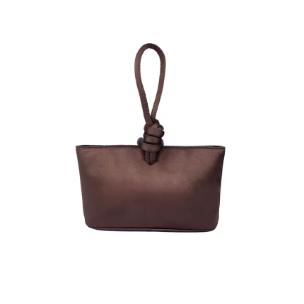 SENNA MIDI IN SATIN - Chocolate Brown