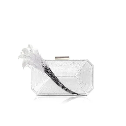 MADISON IN OSTRICH FEATHER - White