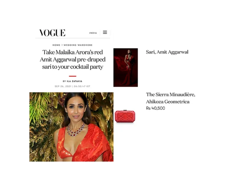 Take Malaika Arora's red Amit Aggarwal pre-draped sari to your cocktail party