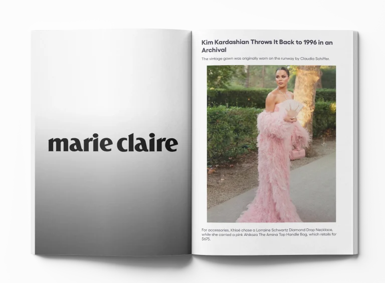 Kim Kardashian Revives 1996 Versace in Sheer Lace & Chainmail — Styled with Ahikoza Clutch