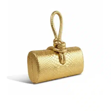 AMINA TOP HANDLE IN EXOTIC SKIN - Gold